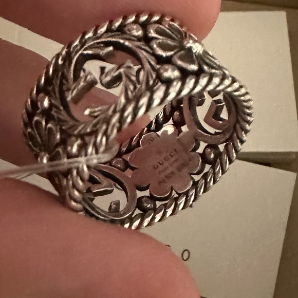 NWB Gucci Silver Tone Ring Size 9 - Picture 4 of 7
